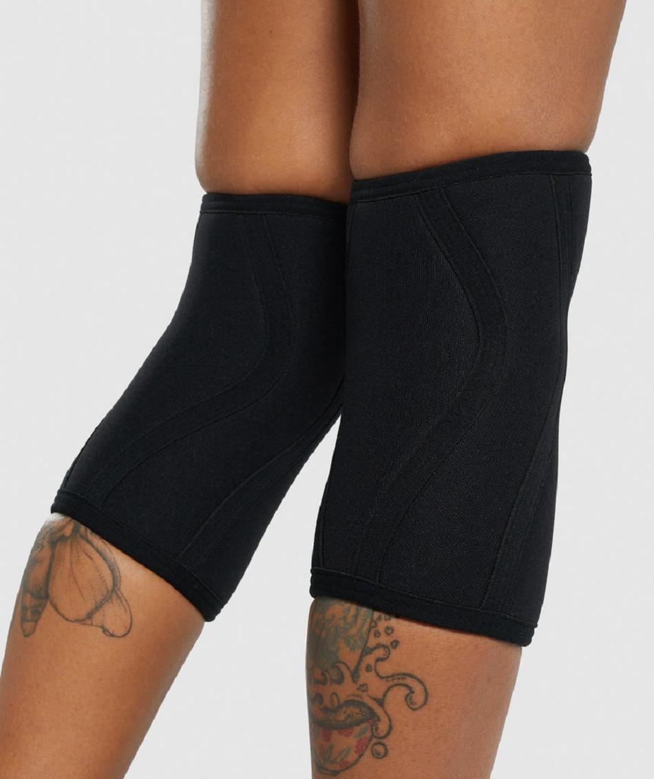 Ekwipunek Damskie Gymshark Knee Sleeve 5mm Czarne | PL 2048RVD